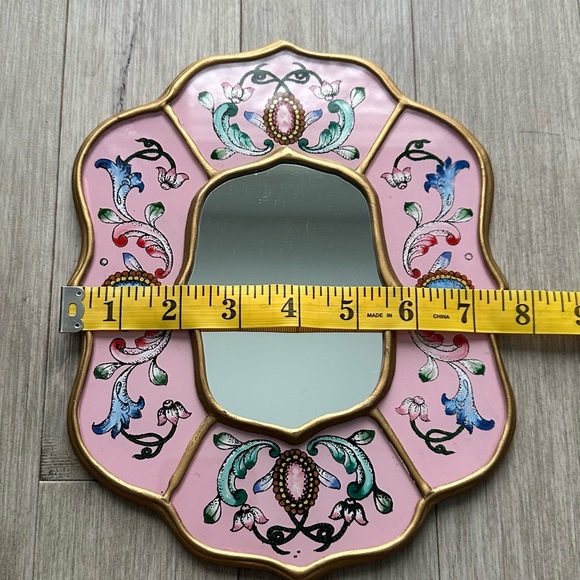 Peruvian Artisan Vibrant Mirror Trio - Green, Pink, Yellow Wood 9 inch - Picture 4 of 11